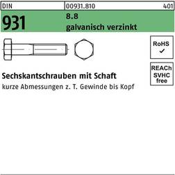 Lemvigh-Müller Stålbolt M 10X65 FZB DIN 931 8.8