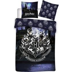 Harry Potter Parure De Lit Réversible Bleue Blason Château De Poudlard 140 cm x 200 cm