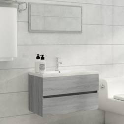 vidaXL Mobili Da Bagno 2 pz Grigio Sonoma In Legno Multistrato