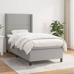 vidaXL Giroletto A Molle Con Materasso Grigio Chiaro 80x200 cm Tessuto Cod MXL 35605 Letto Continentale