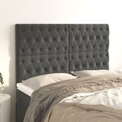 vidaXL Cabeceros 4 Unidades De Terciopelo Gris Oscuro 80x7x78/88 cm Cabecero 80cm