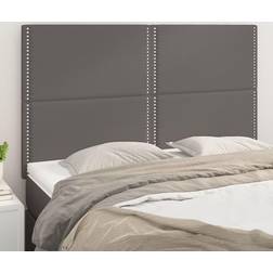 vidaXL Cabeceros 4 Unidades Cuero Sintético Gris 72x5x78/88 cm Cabecero