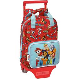 Paw Patrol Bolso Satchel Con Ruedas The Funday Rojo Azul Claro 20 x 28 x 8 cm