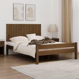 vidaXL 140x3x60 massivt fyrretræ gyldenbrun Sengegavl