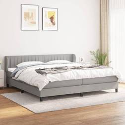 vidaXL Box Spring Con Colchón Tela Gris Claro 200x200 cm Cama Continental