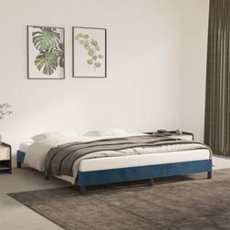 vidaXL Estructura De Cama Sin Colchón Terciopelo Azul Oscuro 160x200 cm - Azul