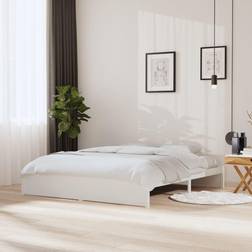 vidaXL Estructura De Cama Madera Maciza Blanco 180x200 cm