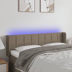 vidaXL LED-lys stof gråbrun Sengegavl
