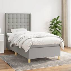 vidaXL Sommier À Lattes de Avec Matelas Gris Clair 80x200 cm Lit Continental