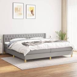 vidaXL Giroletto A Molle Con Materasso Grigio Chiaro 200x200 cm Letto Continentale