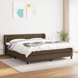 vidaXL Giroletto A Molle Con Materasso Marrone Scuro 180x200 cm Tessuto Cod Mxl 58744 Letto Continentale