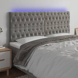 vidaXL LED ljusgrå Sänggavel