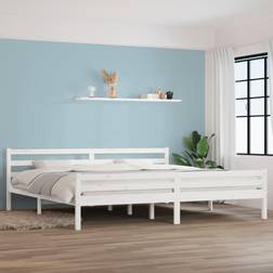 vidaXL Bedframe Massief Hout Wit 180x200 cm