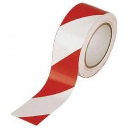 Ambassador Tape Hazard WhiteRed 50mmx33m Pack of 6 PVC-50-22-HAZWR