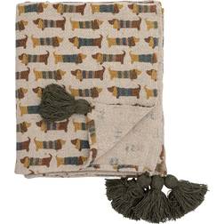 Bloomingville MINI Charlie Tæppe Brun, Beige (160x130cm)