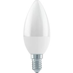 Eglo E14 LED-lampa dimbar i steg, glödlampa i ljusform för dimning med ljusströmbrytare, 4,9 watt (motsvarar 40 watt) 470 lumen, glödlampa varm vit, 3 000 k, glödlampa C37, Ø 3,7 cm