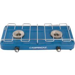 Campingaz Base Camp, verschiedene Kochmöglichkeiten mit 2 Platten, 2-flammiger Gaskocher mit Leistung 2 x 1600 Watt, Unisex, Erwachsene, Blau, Einheitsgröße