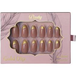 Dashy Gold Dip Nails 24 pcs