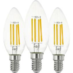 Eglo LED pære E14 C35 7W 806LM 2700K KLAR 3 STK E14 Fjernlager, 4-5 dages levering