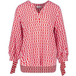 Gerry Weber Dam 160016-31413 Blus, Ecru/vit/röd/orange tryck, 42, Ecru/vit/röd/orange tryck