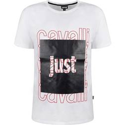 Just Cavalli Box Logo Weißes T-Shirt