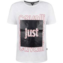 Just Cavalli Mens Box Logo White T-Shirt