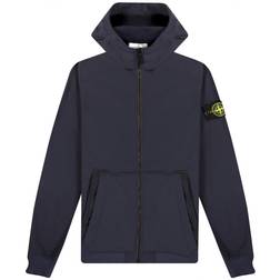 Stone Island Soft Shell Hooded Jacket - Navy