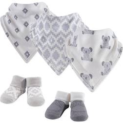 Hudson Baby Infant Cotton Bib and Sock Set 5pk Koala One Size