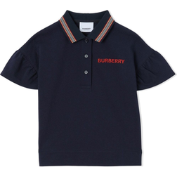 Burberry Kid's Martina Flutter Sleeve Cotton Piqué Polo