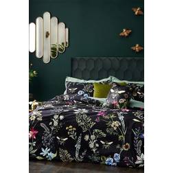 Bee Floral Duvet Cover Black