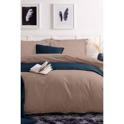 Belledorm Easycare Polycotton Percale Thread Count Duvet Cover Black, Brown