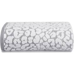 Allure Sheet Luxury Jacquard Leopard Bath Towel White, Grey