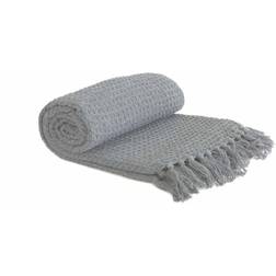 Waffle Textured Blankets Silver, Beige