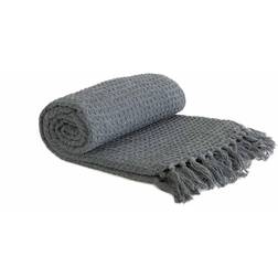 Waffle Textured Blankets Black, Beige