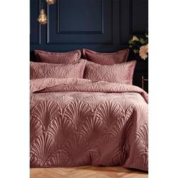 Paoletti Embroidered Quilted Duvet Cover Pink
