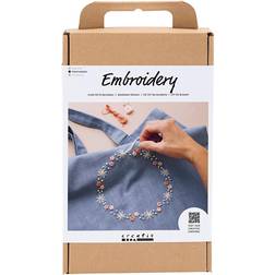 Creativ Company DIY Kit för broderi, Textilkasse, duvblått, 1 förp