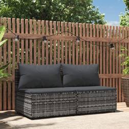 vidaXL Divani Centrali da Giardino con Cuscini 2 pz Polyrattan Grigiocod MXL 82196 Divano Modulare