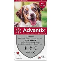 Advantix Chien Solution Antiparasitaire Race Moyenne 10 À 25 kg 4 Pipettes