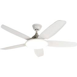 QAZQA Loftsventilator hvid inkl. fjernbetjening Vifte