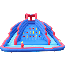 Sunny & Fun Inflatable Water Park with Climbing Wall & Dual Slides