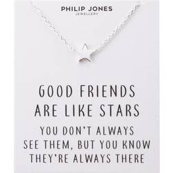 Philip Jones Silver Plated Star Necklace with Quote Card