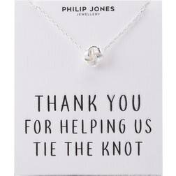 Philip Jones Silver Plated Thank You for Helping Tie The Knot Necklace with Quote Card