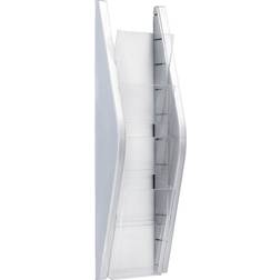 Helit Porte-Prospectus H540xB169xT80mm 1/3 A4 Vertical Argent