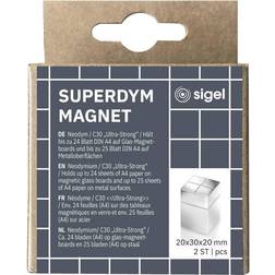 Sigel Magnete Neodimio C30 Ultra-Strong 20 x 30 x 20 mm Cubo Argento 2 pz BA707