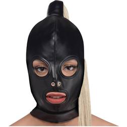 Strict Blonde Ponytail Bondage Hood Black