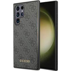 Guess 4G Metal Gold Logo Samsung Galaxy S23 Ultra 5G Hybrid Case Grey