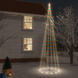 vidaXL Kegleformet Juletræ 230 x 800 cm 1134 LED'er Farverigt Lys Juletræslys