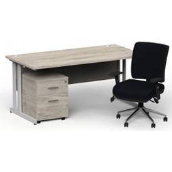 Impulse 1600/800 Silver Cant Writing Desk