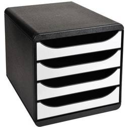 Exacompta Big-Box Skuffekabinet 4 Sort Hvid
