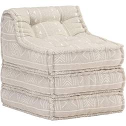 vidaXL Modulpuff beige tyg Sittpuff